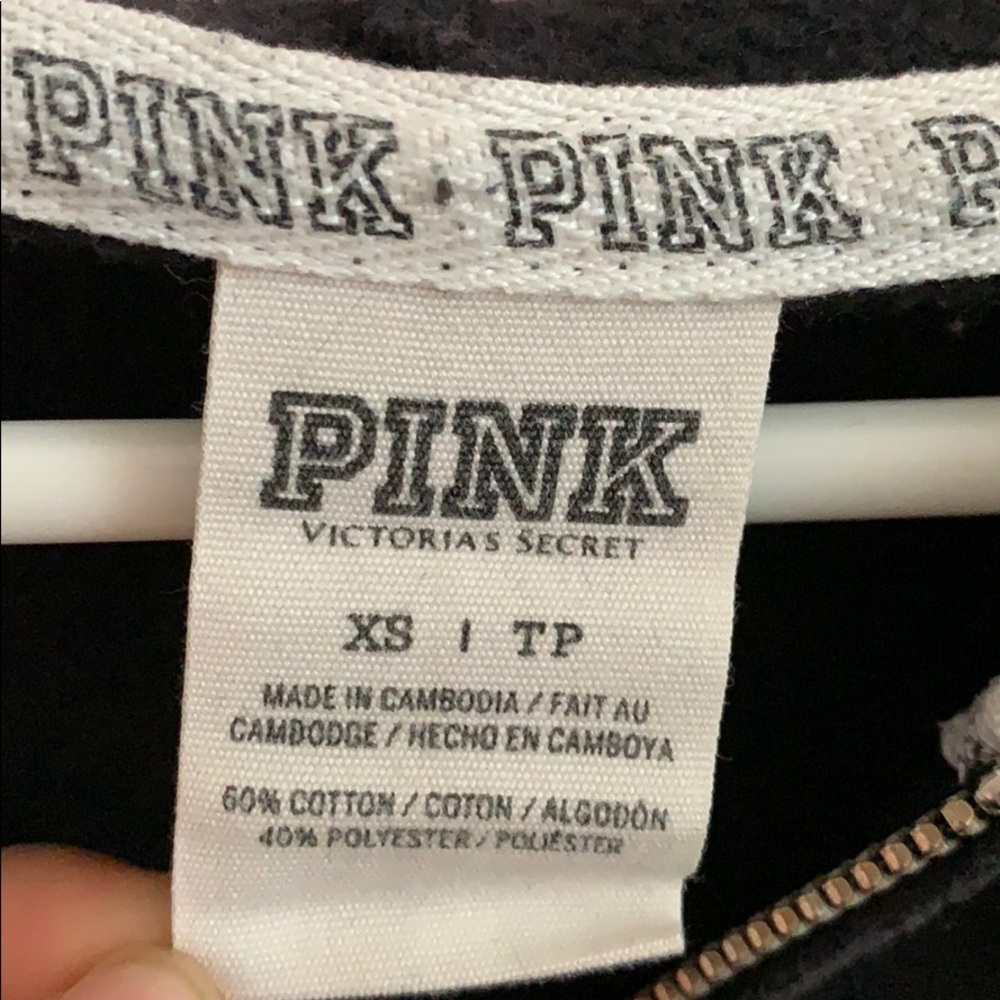 Black Victoria Secret PINK Zip up Hoodie - Picture 3 of 4